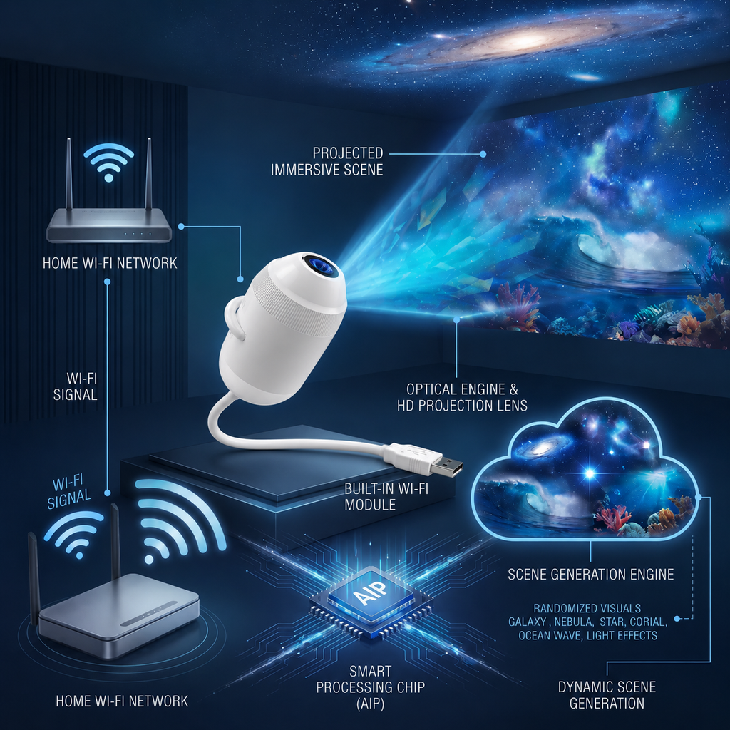 🔥LAST DAY 40% OFF - 🌌🌠HD Smart Dynamic 5D Holographic Night Light Projector